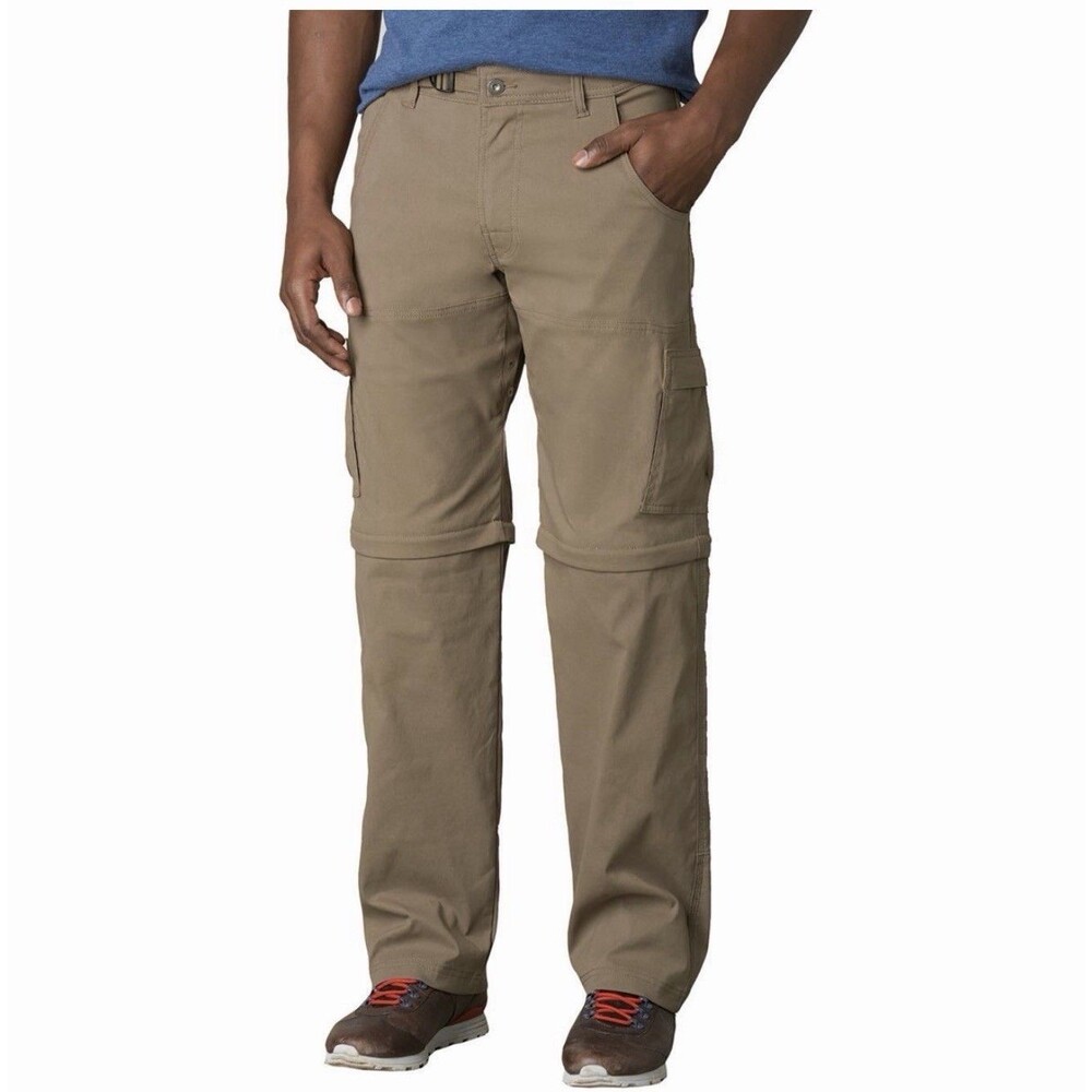 prAna Stretch Zion Convertible Pants Men 30x32 Brown Hiking Cargo Outdoor
